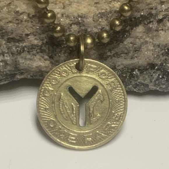COPY - NYC 1953 New York City Subway transit token pendant Manhattan Necklace G… - Picture 5 of 12